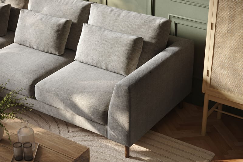 Florenz 3-sits Soffa med Divan Vänster Ljusgrå - Möbler - Vardagsrum - Soffor - Divansoffa & schäslong