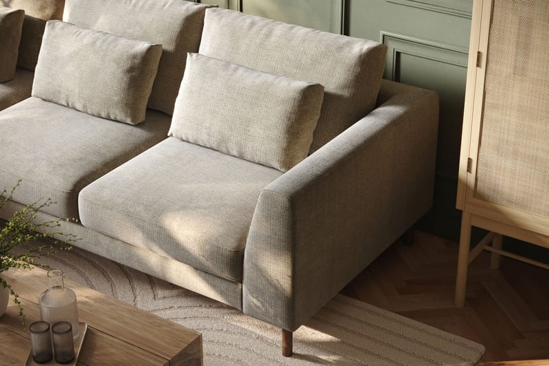 Florenz 3-sits Vänstervänd L-formad Divansoffa i Chenille - Grå / Beige - Möbler - Vardagsrum - Soffor - Divansoffa & schäslong
