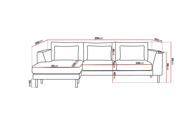 Florenz 3-sits Vänstervänd L-formad Divansoffa i Chenille - Grå / Beige - Möbler - Vardagsrum - Soffor - Divansoffa & schäslong