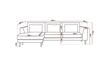 Florenz 3-sits Vänstervänd L-formad Divansoffa i Tyg - Ljusgrå - Möbler - Vardagsrum - Soffor - Divansoffa & schäslong