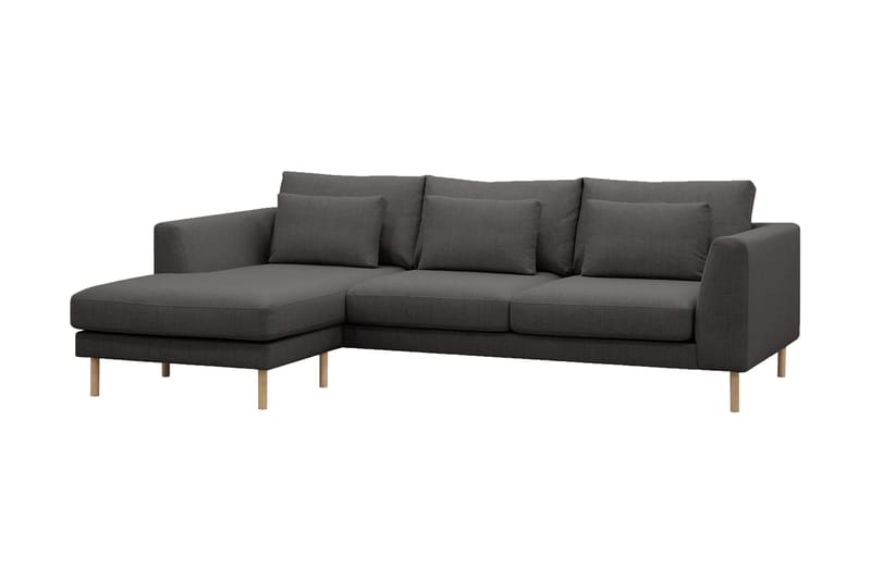 Florenz 3-sits Vänstervänd L-formad Divansoffa i Tyg - Mörkgrå - Möbler - Vardagsrum - Soffor - Divansoffa & schäslong
