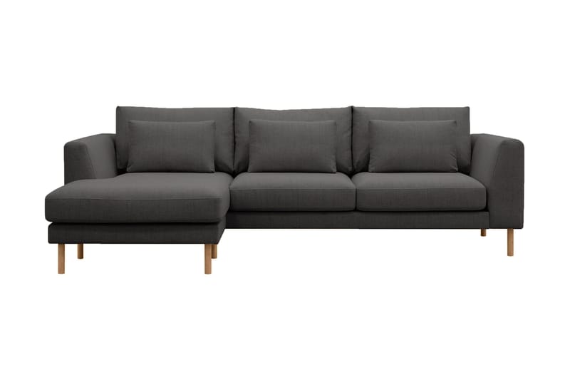 Florenz 3-sits Vänstervänd L-formad Divansoffa i Tyg - Mörkgrå - Möbler - Vardagsrum - Soffor - Divansoffa & schäslong