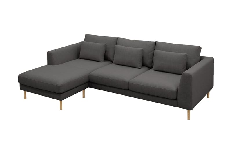 Florenz 3-sits Vänstervänd L-formad Divansoffa i Tyg - Mörkgrå - Möbler - Vardagsrum - Soffor - Divansoffa & schäslong