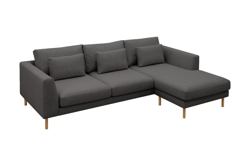 Florenz 3-sits Vänstervänd L-formad Divansoffa i Tyg - Mörkgrå - Möbler - Vardagsrum - Soffor - Divansoffa & schäslong