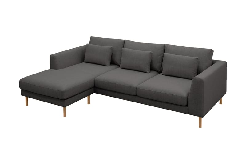 Florenz 3-sits Vänstervänd L-formad Divansoffa i Tyg - Mörkgrå - Möbler - Vardagsrum - Soffor - Divansoffa & schäslong