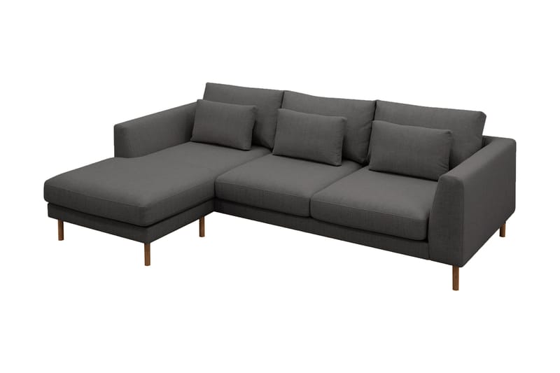 Florenz 3-sits Vänstervänd L-formad Divansoffa i Tyg - Mörkgrå - Möbler - Vardagsrum - Soffor - Divansoffa & schäslong