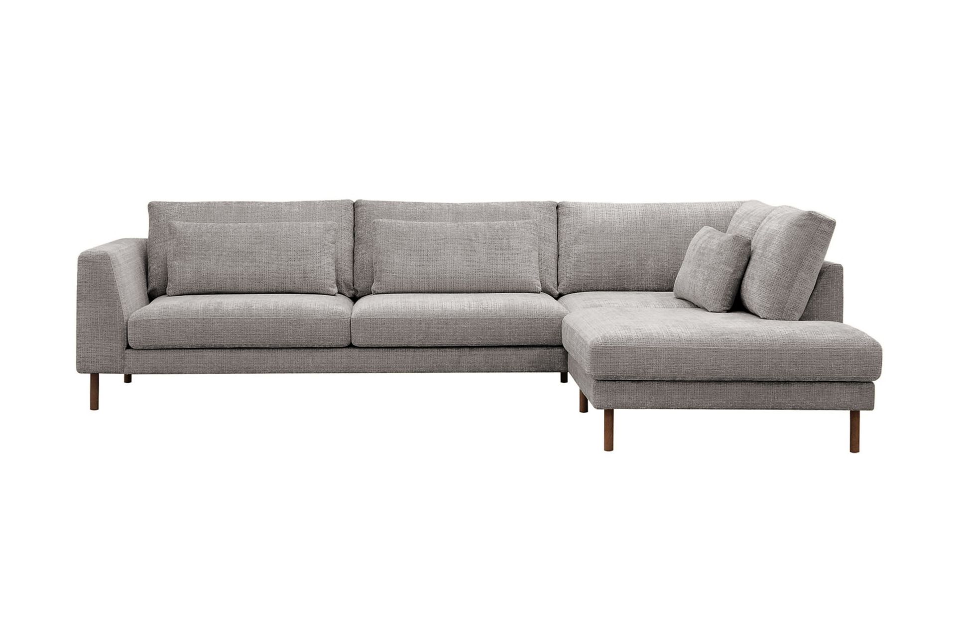 Florenz 4-sits Högervänd L-formad Schäslongsoffa i Chenille - Ljusgrå - Möbler - Vardagsrum - Soffor - Divansoffa & schäslong