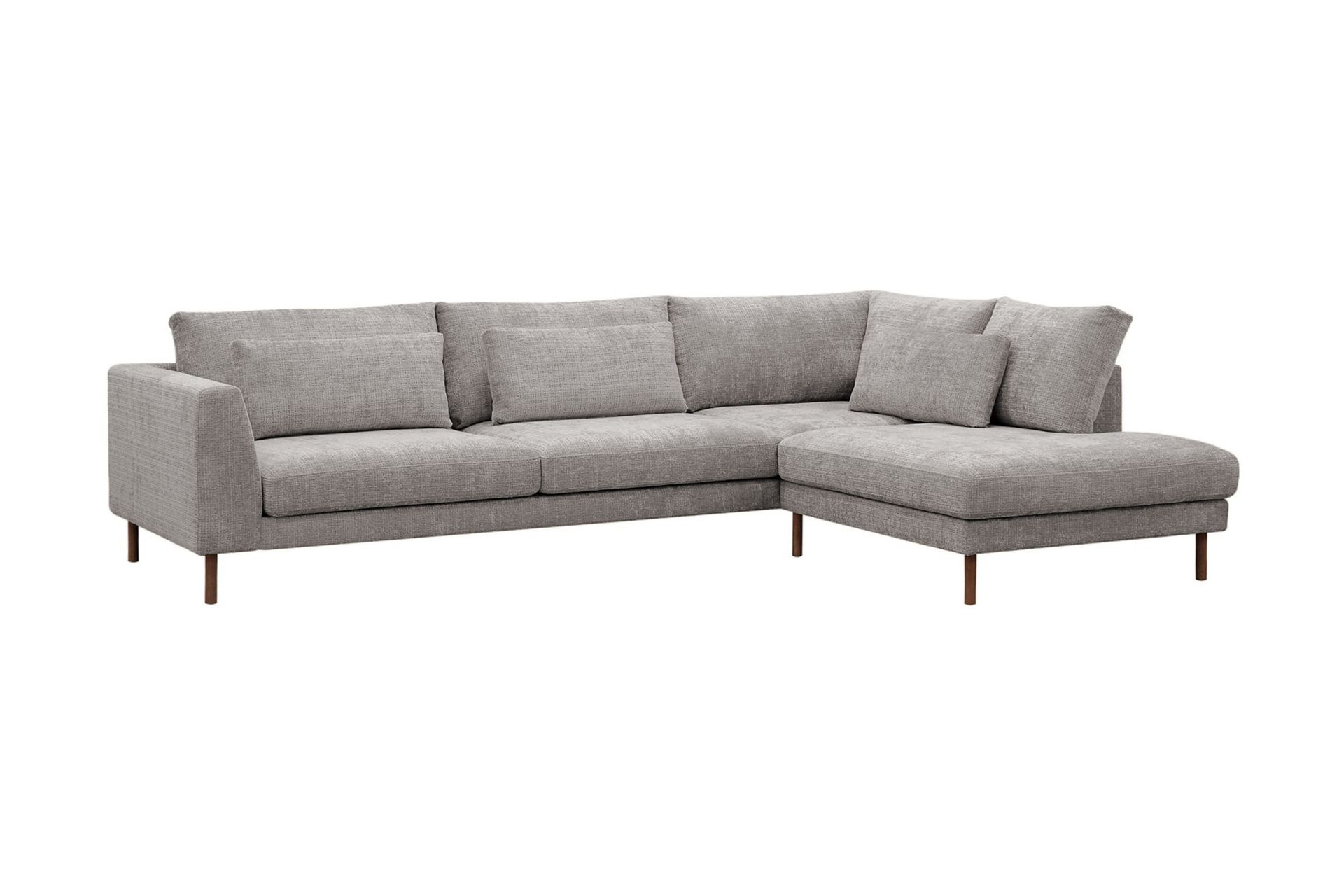Florenz 4-sits Högervänd L-formad Schäslongsoffa i Chenille - Ljusgrå - Möbler - Vardagsrum - Soffor - Divansoffa & schäslong