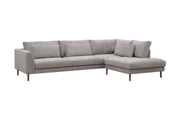 Florenz 4-sits Högervänd L-formad Schäslongsoffa i Chenille - Ljusgrå - Möbler - Vardagsrum - Soffor - Divansoffa & schäslong