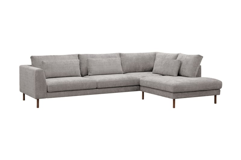 Florenz 4-sits Högervänd L-formad Schäslongsoffa i Chenille - Ljusgrå - Möbler - Vardagsrum - Soffor - Divansoffa & schäslong