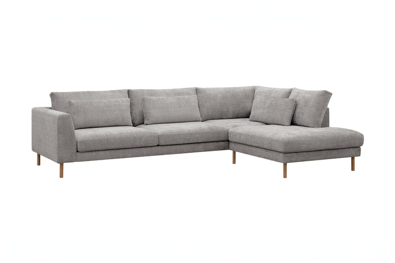 Florenz 4-sits Högervänd L-formad Schäslongsoffa i Chenille - Ljusgrå - Möbler - Vardagsrum - Soffor - Divansoffa & schäslong