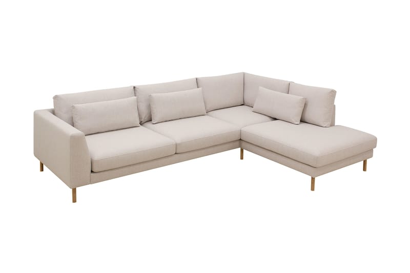 Florenz 4-sits Högervänd L-formad Schäslongsoffa i Tyg - Beige - Möbler - Vardagsrum - Soffor - Divansoffa & schäslong