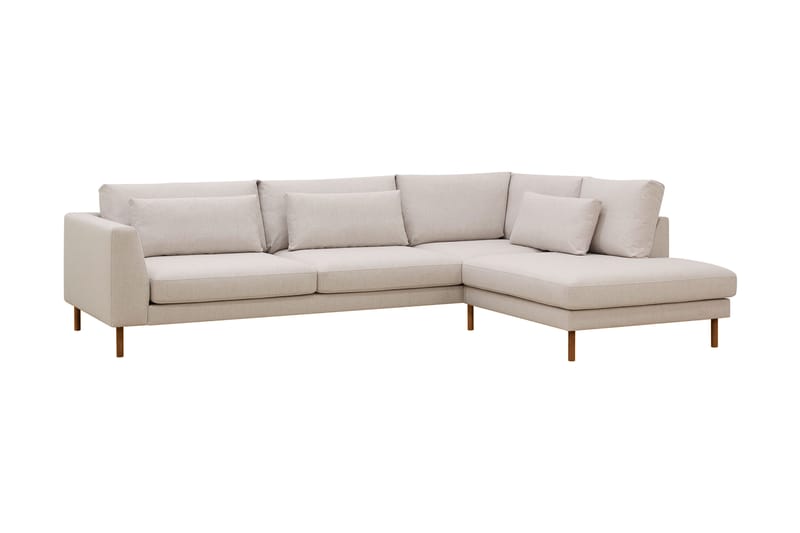 Florenz 4-sits Högervänd L-formad Schäslongsoffa i Tyg - Beige - Möbler - Vardagsrum - Soffor - Divansoffa & schäslong