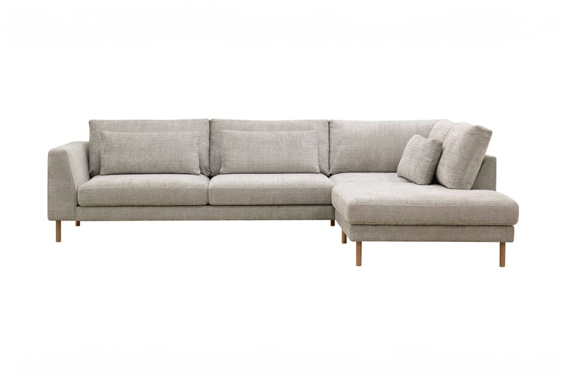 Florenz 4-sits Högervänd L-formad Schäslongsoffa i Tyg - Grå / Beige - Möbler - Vardagsrum - Soffor - Divansoffa & schäslong