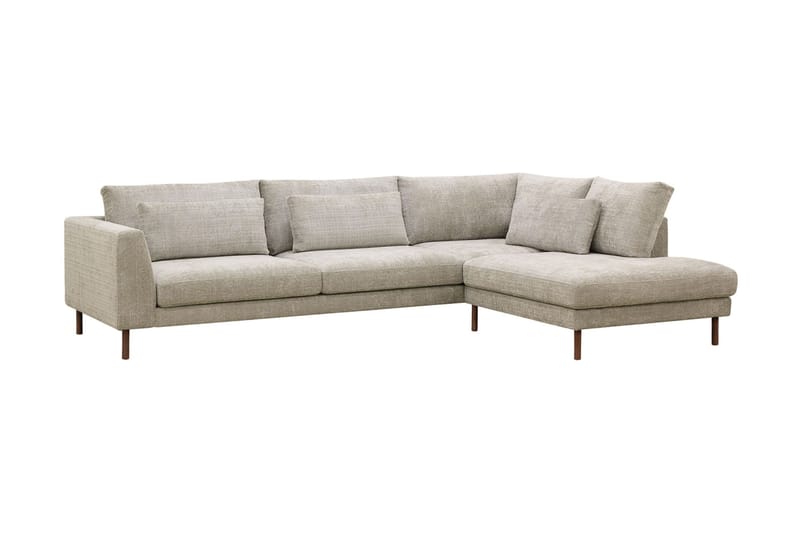 Florenz 4-sits Högervänd L-formad Schäslongsoffa i Tyg - Grå / Beige - Möbler - Vardagsrum - Soffor - Divansoffa & schäslong