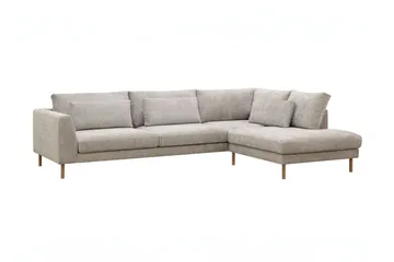 Florenz 4-sits Högervänd L-formad Schäslongsoffa i Tyg - Grå/Beige - Möbler - Vardagsrum - Soffor - Divansoffa & schäslong