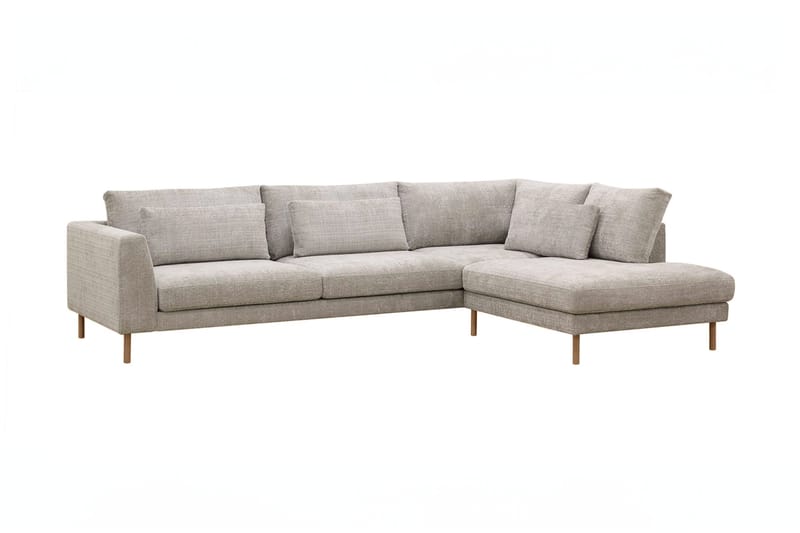 Florenz 4-sits Högervänd L-formad Schäslongsoffa i Tyg - Grå/Beige - Möbler - Vardagsrum - Soffor - Divansoffa & schäslong