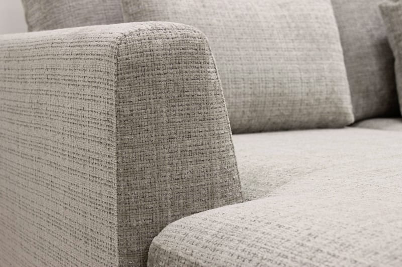 Florenz 4-sits Högervänd U-formad Soffa med Divan och Schäslong i Chenille - Grå / Beige - Möbler - Vardagsrum - Soffor - U-soffor