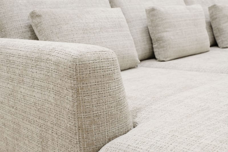 Florenz 4-sits Högervänd U-formad Soffa med Divan och Schäslong i Chenille - Grå / Beige - Möbler - Vardagsrum - Soffor - U-soffor