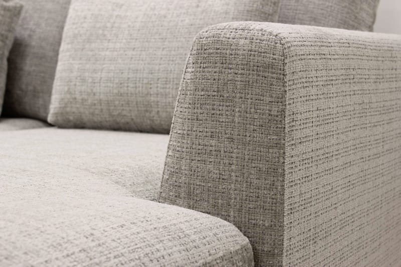 Florenz 4-sits Högervänd U-formad Soffa med Divan och Schäslong i Chenille - Grå / Beige - Möbler - Vardagsrum - Soffor - U-soffor