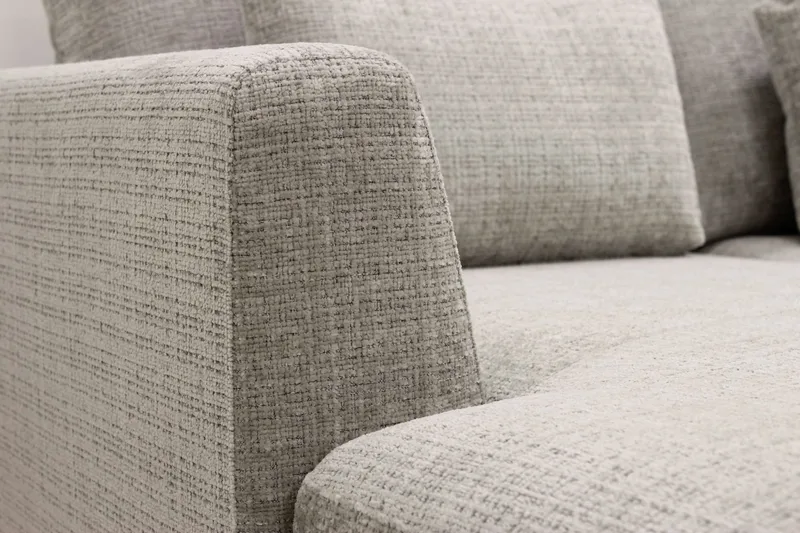 Florenz 4-sits Högervänd U-formad Soffa med Divan och Schäslong i Chenille - Grå / Beige - Möbler - Vardagsrum - Soffor - U-soffor