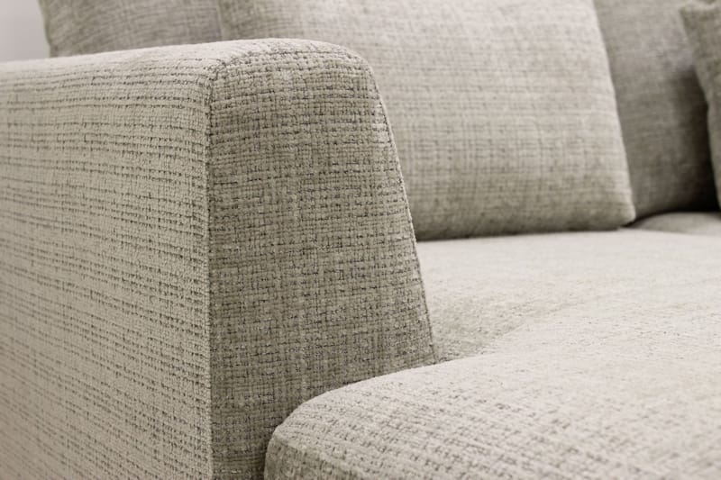 Florenz 4-sits Högervänd U-formad Soffa med Divan och Schäslong i Chenille - Grå/Beige - Möbler - Vardagsrum - Soffor - U-soffor