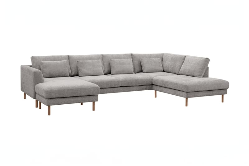 Florenz 4-sits Högervänd U-formad Soffa med Divan och Schäslong i Chenille - Ljusgrå - Möbler - Vardagsrum - Soffor - U-soffor