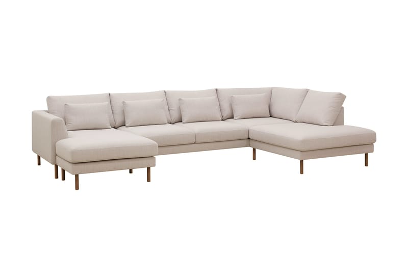 Florenz 4-sits Högervänd U-formad Soffa med Divan och Schäslong i Tyg - Beige - Möbler - Vardagsrum - Soffor - U-soffor
