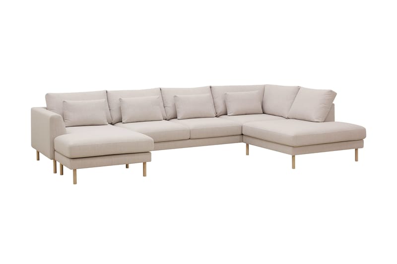 Florenz 4-sits Högervänd U-formad Soffa med Divan och Schäslong i Tyg - Beige - Möbler - Vardagsrum - Soffor - U-soffor