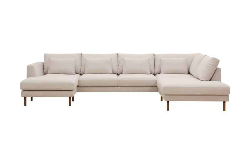Florenz 4-sits Högervänd U-formad Soffa med Divan och Schäslong i Tyg - Beige - Möbler - Vardagsrum - Soffor - U-soffor