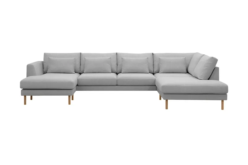 Florenz 4-sits Högervänd U-formad Soffa med Divan och Schäslong i Tyg - Ljusgrå - Möbler - Vardagsrum - Soffor - U-soffor