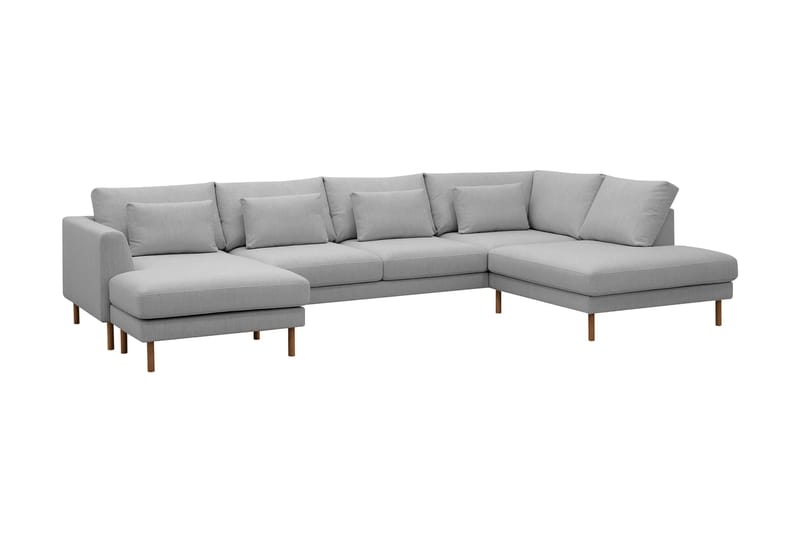 Florenz 4-sits Högervänd U-formad Soffa med Divan och Schäslong i Tyg - Ljusgrå - Möbler - Vardagsrum - Soffor - U-soffor