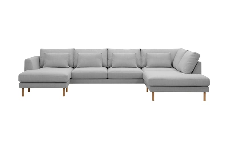Florenz 4-sits Högervänd U-formad Soffa med Divan och Schäslong i Tyg - Ljusgrå - Möbler - Vardagsrum - Soffor - U-soffor