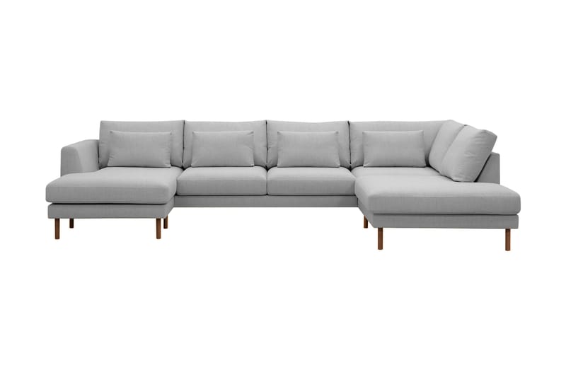 Florenz 4-sits Högervänd U-formad Soffa med Divan och Schäslong i Tyg - Ljusgrå - Möbler - Vardagsrum - Soffor - U-soffor