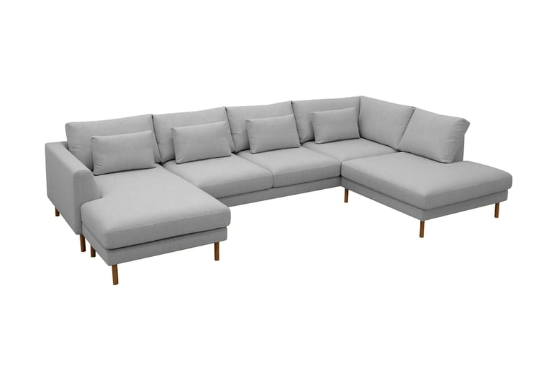 Florenz 4-sits Högervänd U-formad Soffa med Divan och Schäslong i Tyg - Ljusgrå - Möbler - Vardagsrum - Soffor - U-soffor