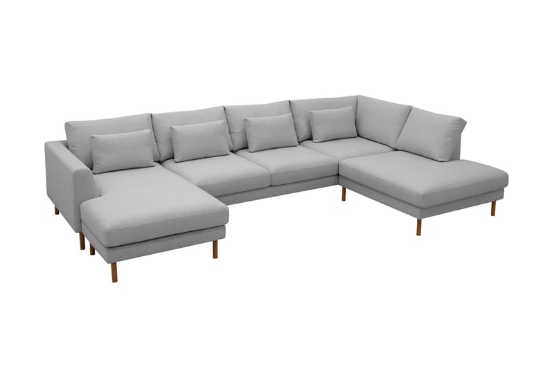Florenz 4-sits Högervänd U-formad Soffa med Divan och Schäslong i Tyg - Ljusgrå - Möbler - Vardagsrum - Soffor - U-soffor