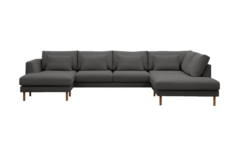 Florenz 4-sits Högervänd U-formad Soffa med Divan och Schäslong i Tyg - Mörkgrå - Möbler - Vardagsrum - Soffor - U-soffor