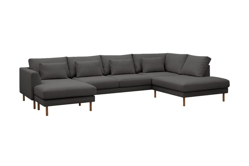 Florenz 4-sits Högervänd U-formad Soffa med Divan och Schäslong i Tyg - Mörkgrå - Möbler - Vardagsrum - Soffor - U-soffor