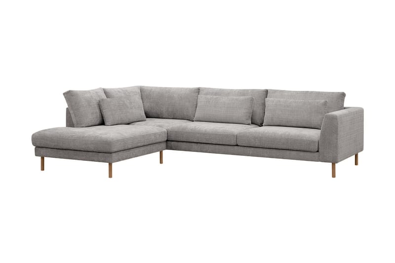 Florenz 4-sits Vänstervänd L-formad Schäslongsoffa i Chenille - Ljusgrå - Möbler - Vardagsrum - Soffor - Divansoffa & schäslong