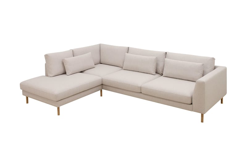 Florenz 4-sits Vänstervänd L-formad Schäslongsoffa i Tyg - Beige - Möbler - Vardagsrum - Soffor - Divansoffa & schäslong
