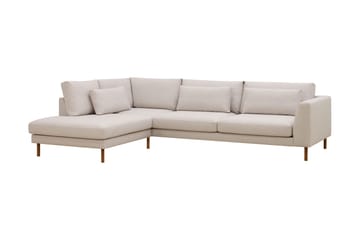 Florenz 4-sits Vänstervänd L-formad Schäslongsoffa i Tyg - Beige - Möbler - Vardagsrum - Soffor - Divansoffa & schäslong