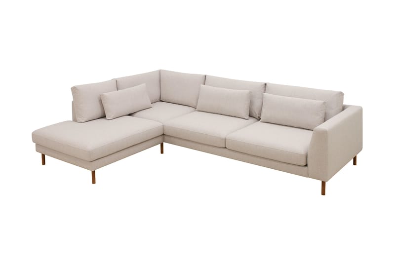 Florenz 4-sits Vänstervänd L-formad Schäslongsoffa i Tyg - Beige - Möbler - Vardagsrum - Soffor - Divansoffa & schäslong