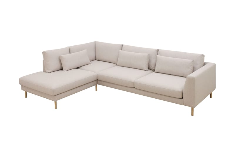 Florenz 4-sits Vänstervänd L-formad Schäslongsoffa i Tyg - Beige - Möbler - Vardagsrum - Soffor - Divansoffa & schäslong
