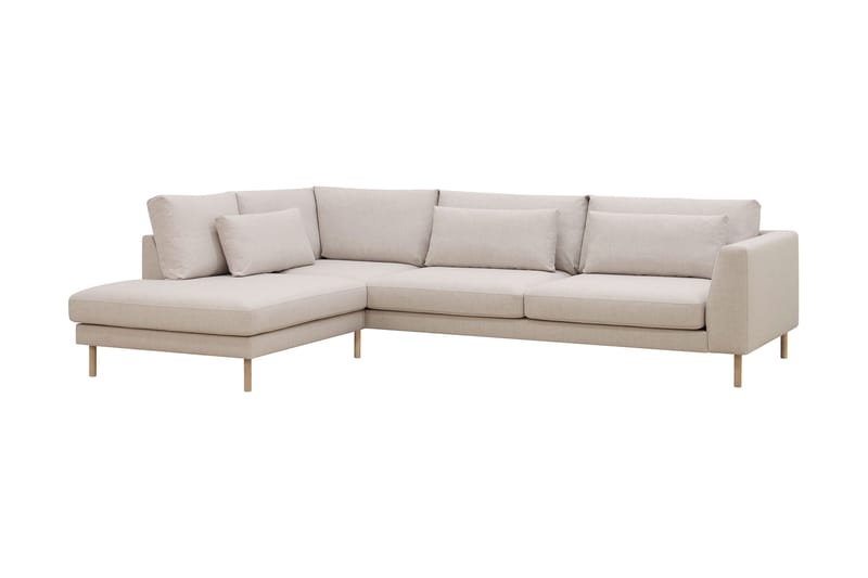 Florenz 4-sits Vänstervänd L-formad Schäslongsoffa i Tyg - Beige - Möbler - Vardagsrum - Soffor - Divansoffa & schäslong
