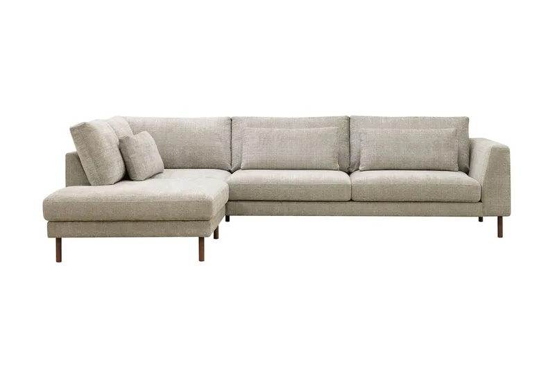 Florenz 4-sits Vänstervänd L-formad Schäslongsoffa i Tyg - Grå / Beige - Möbler - Vardagsrum - Soffor - Divansoffa & schäslong