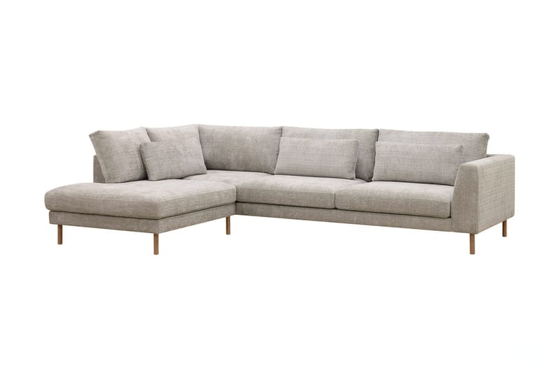 Florenz 4-sits Vänstervänd L-formad Schäslongsoffa i Tyg - Grå / Beige - Möbler - Vardagsrum - Soffor - Divansoffa & schäslong