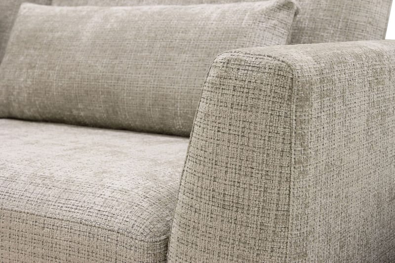 Florenz 4-sits Vänstervänd L-formad Schäslongsoffa i Tyg - Grå / Beige - Möbler - Vardagsrum - Soffor - Divansoffa & schäslong