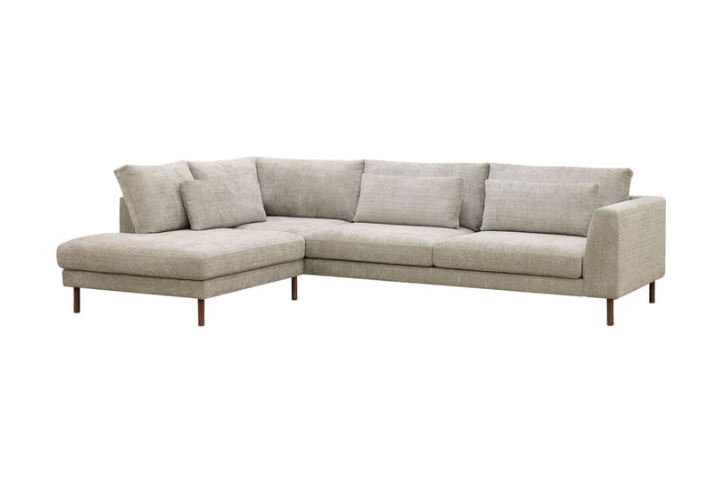 Florenz 4-sits Vänstervänd L-formad Schäslongsoffa i Tyg - Grå / Beige - Möbler - Vardagsrum - Soffor - Divansoffa & schäslong