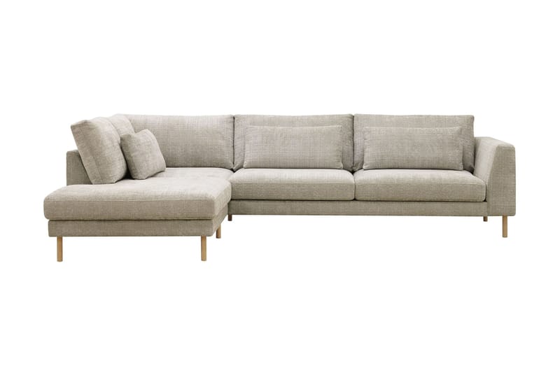 Florenz 4-sits Vänstervänd L-formad Schäslongsoffa i Tyg - Grå / Beige - Möbler - Vardagsrum - Soffor - Divansoffa & schäslong