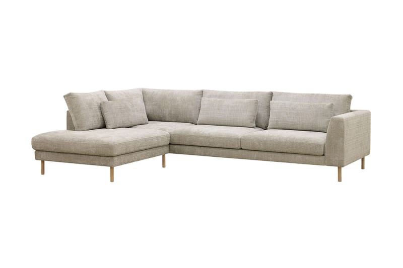 Florenz 4-sits Vänstervänd L-formad Schäslongsoffa i Tyg - Grå / Beige - Möbler - Vardagsrum - Soffor - Divansoffa & schäslong